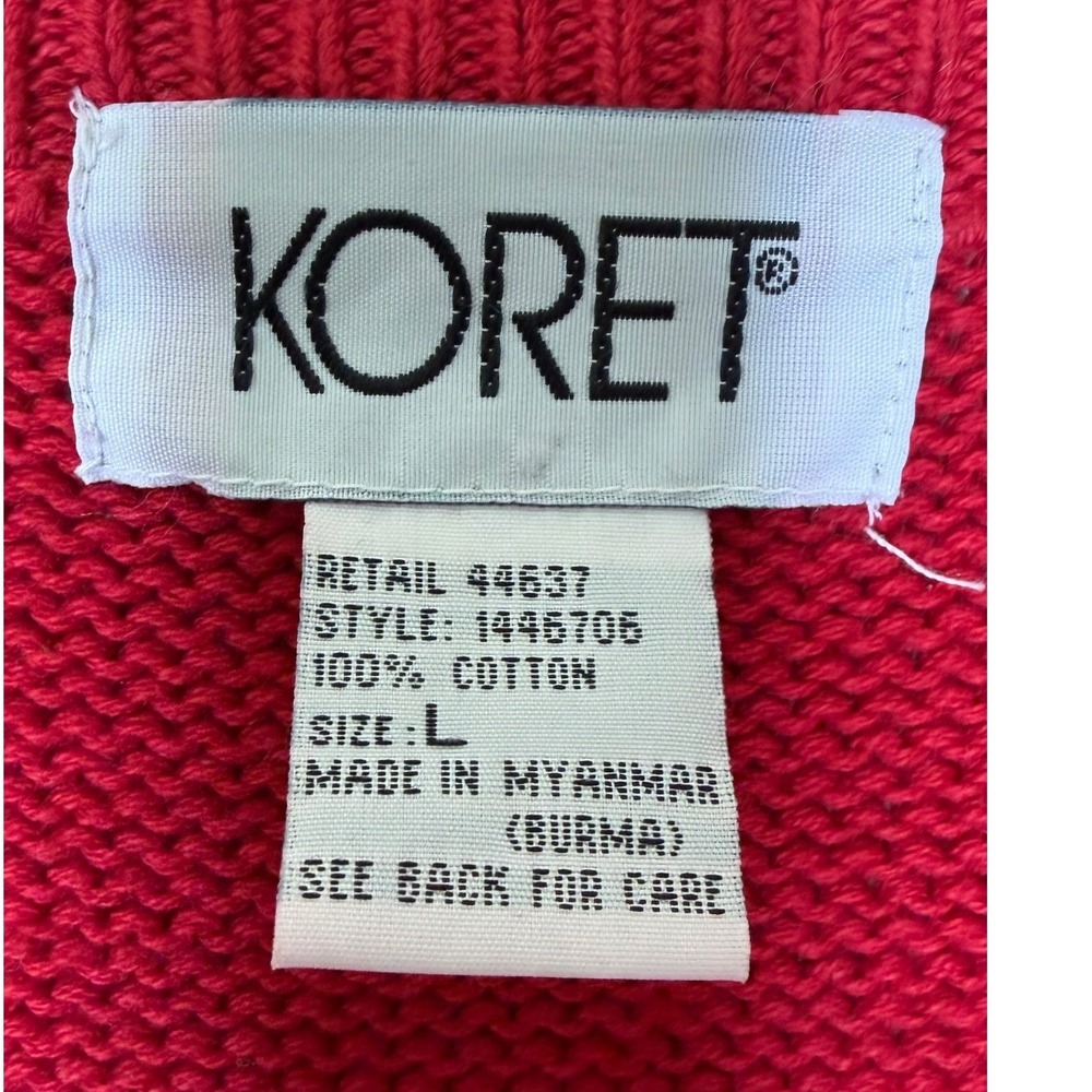 Vintage Koret Sweater Vest Women L Red Cottagecore Argyle Novelty Knit Button - Picture 3 of 14